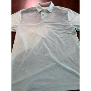 Under Armour HeatGear Mens Polo Shirt Medium Mint Green Geometric Diamond Golf